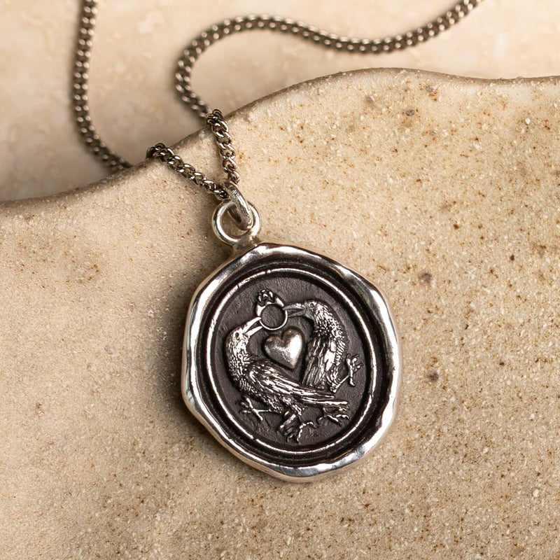 Pyrrha Talisman Necklace - We Two Are One - Silver