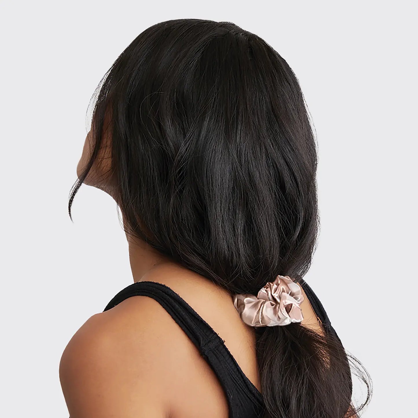 Scrunchie Set - Black & Blush Satin - Set of 5