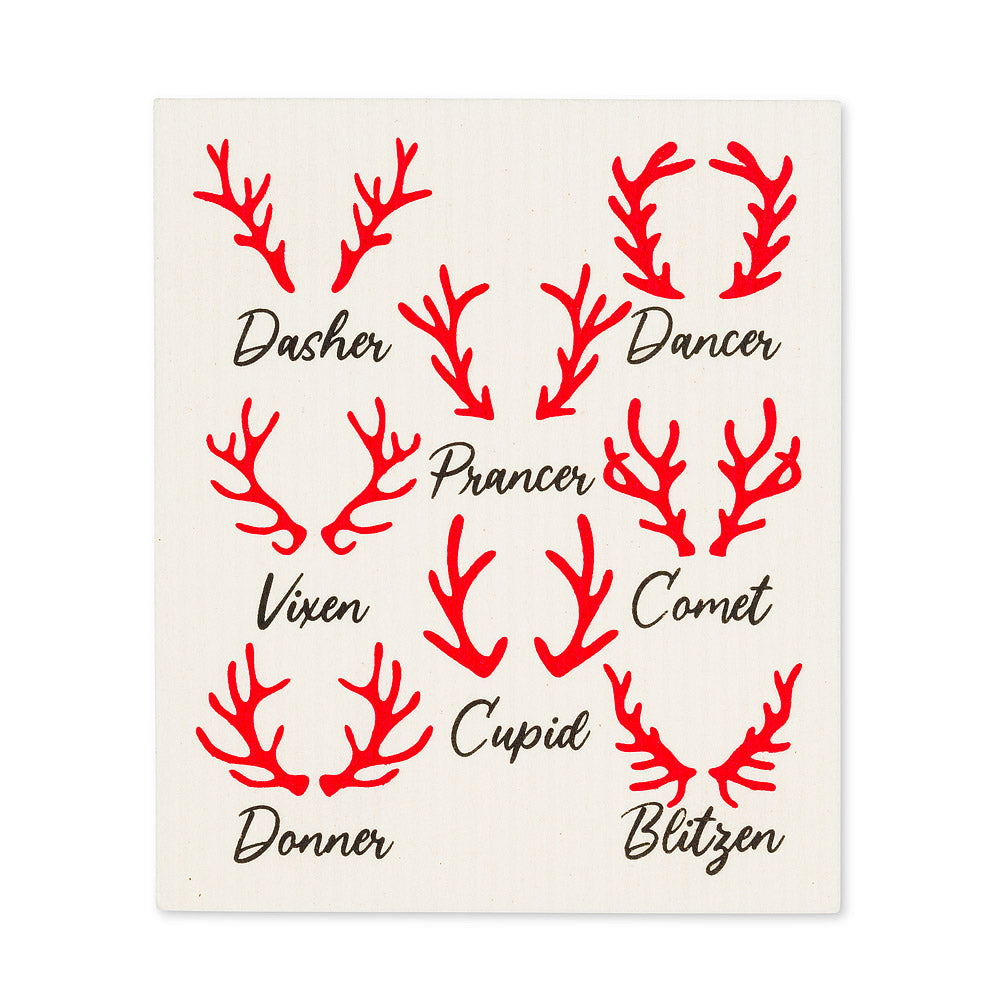 Swedish Dishcloth Set - Reindeer Names - Set of 2