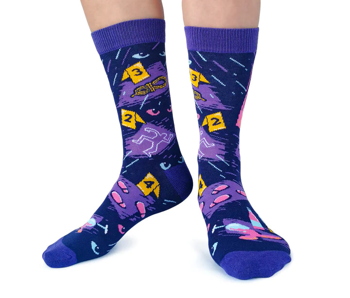 Socks - Women's Crew - Cats, Wine & True Crime