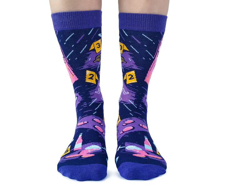 Socks - Women's Crew - Cats, Wine & True Crime