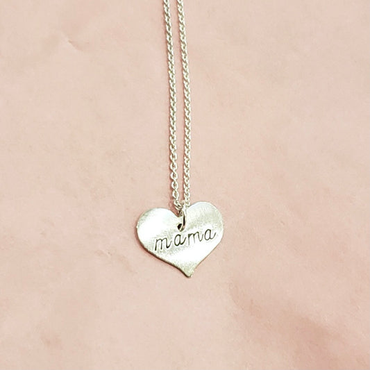 Necklace - Scripted Heart - Mama