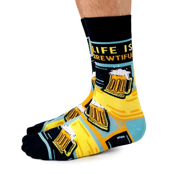 Socks - Large Crew - Life Is Brewtiful