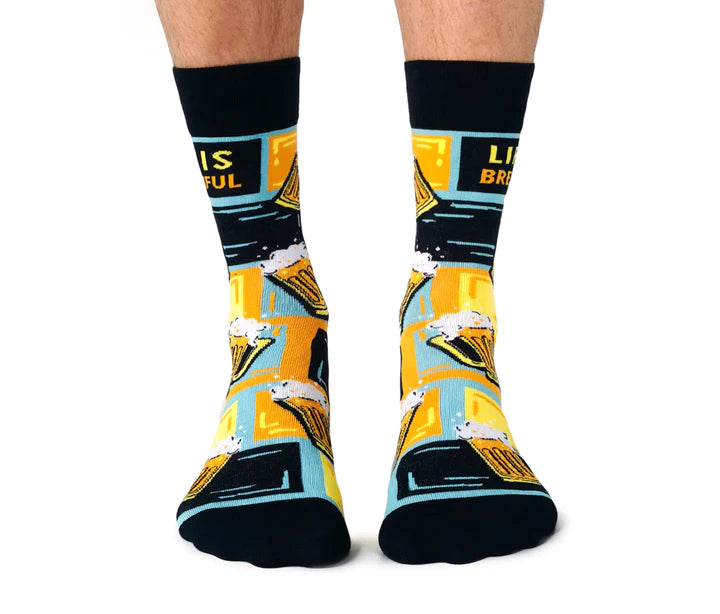 Socks - Large Crew - Life Is Brewtiful