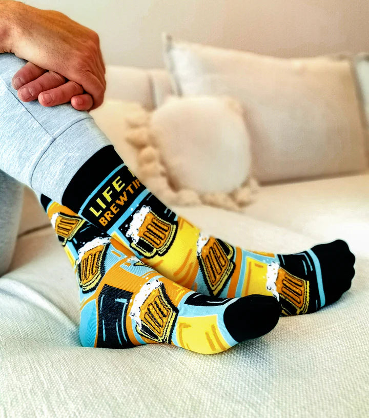 Socks - Large Crew - Life Is Brewtiful