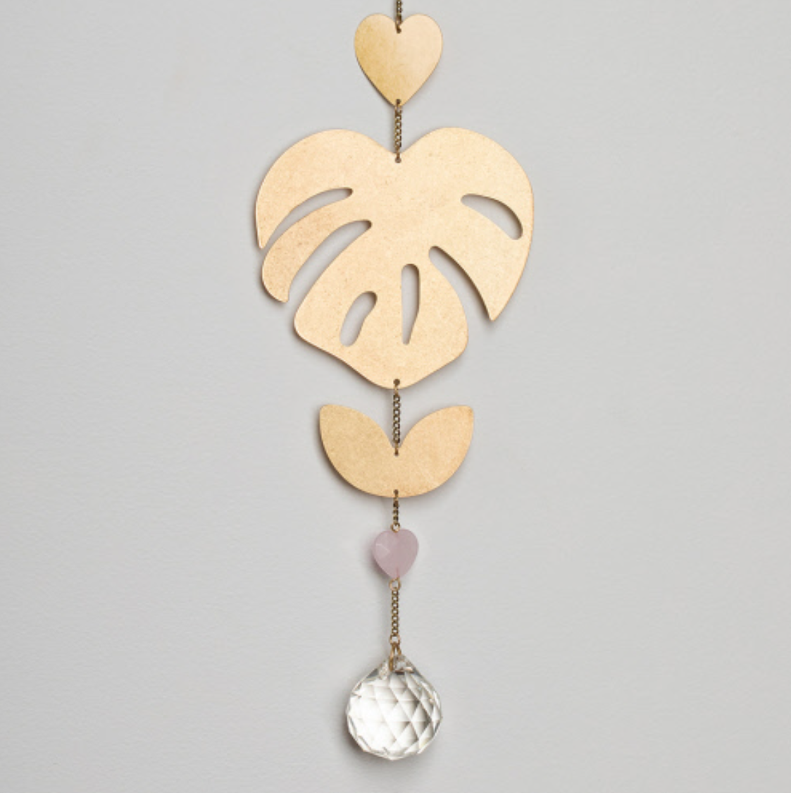 Suncatcher - Monstera Rose Quartz