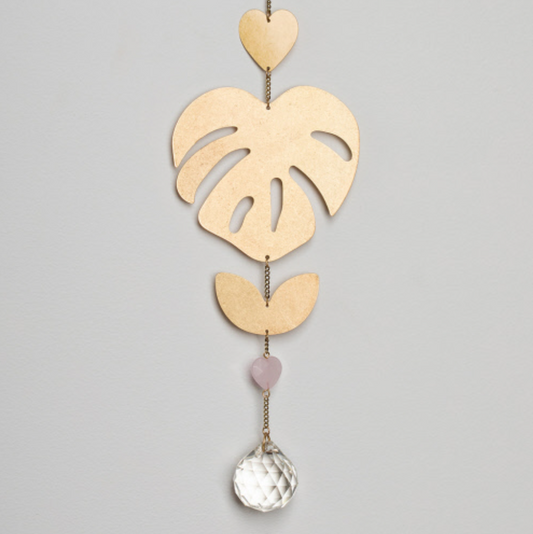 Suncatcher - Monstera Rose Quartz