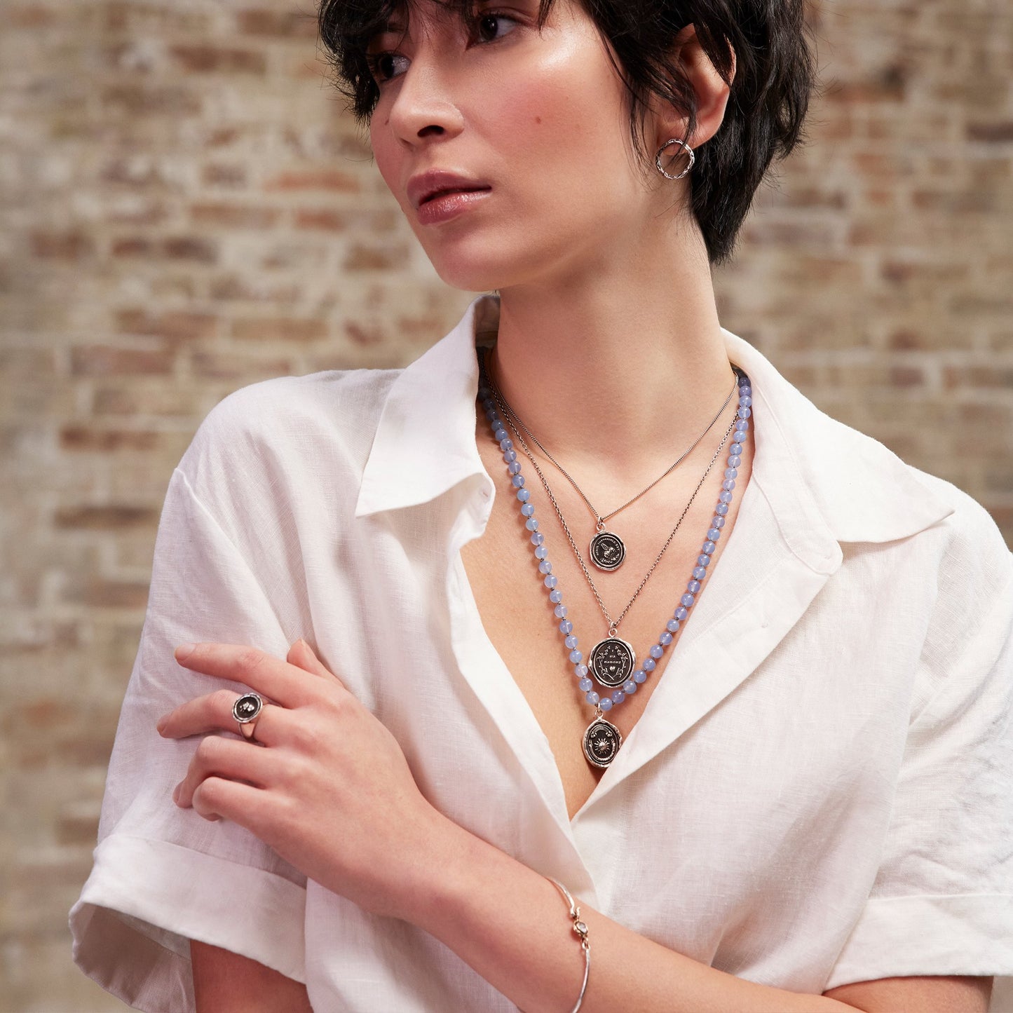 Pyrrha Talisman Necklace - I Am Enough - Silver
