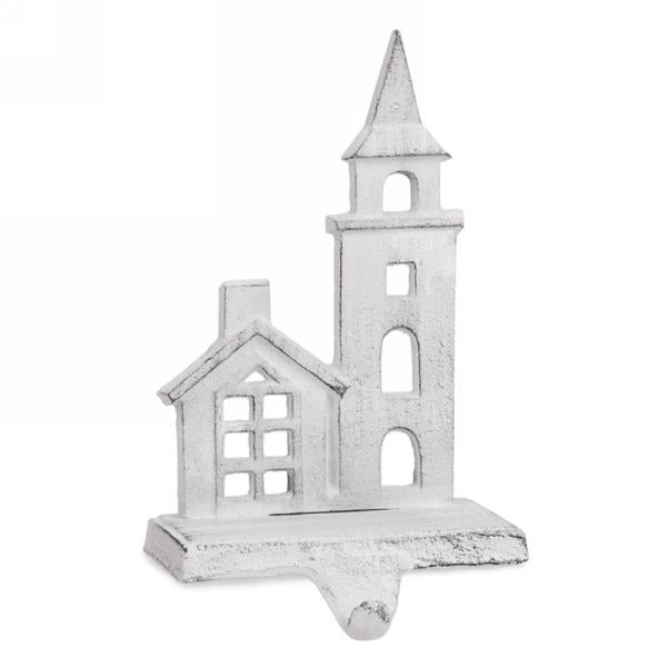 Stocking Holder - Church - White