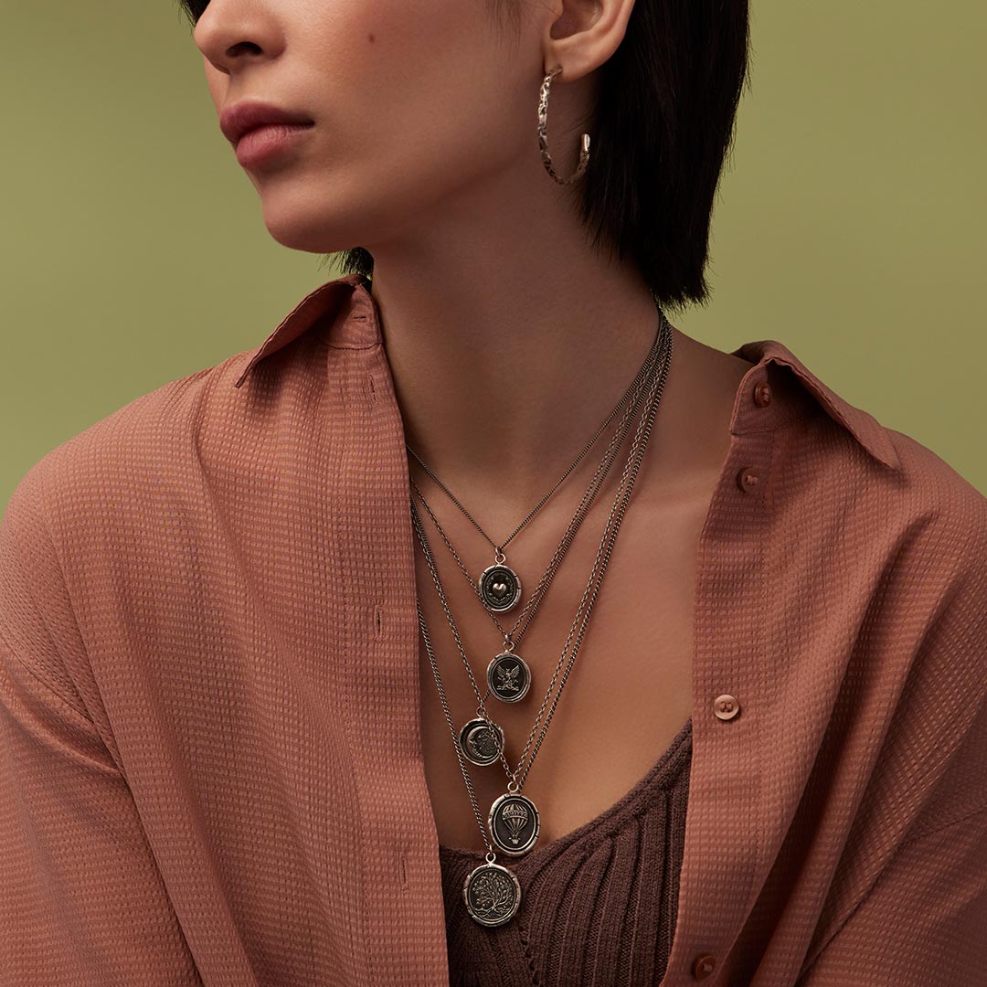 Pyrrha Talisman Necklace - Trust the Universe - Silver