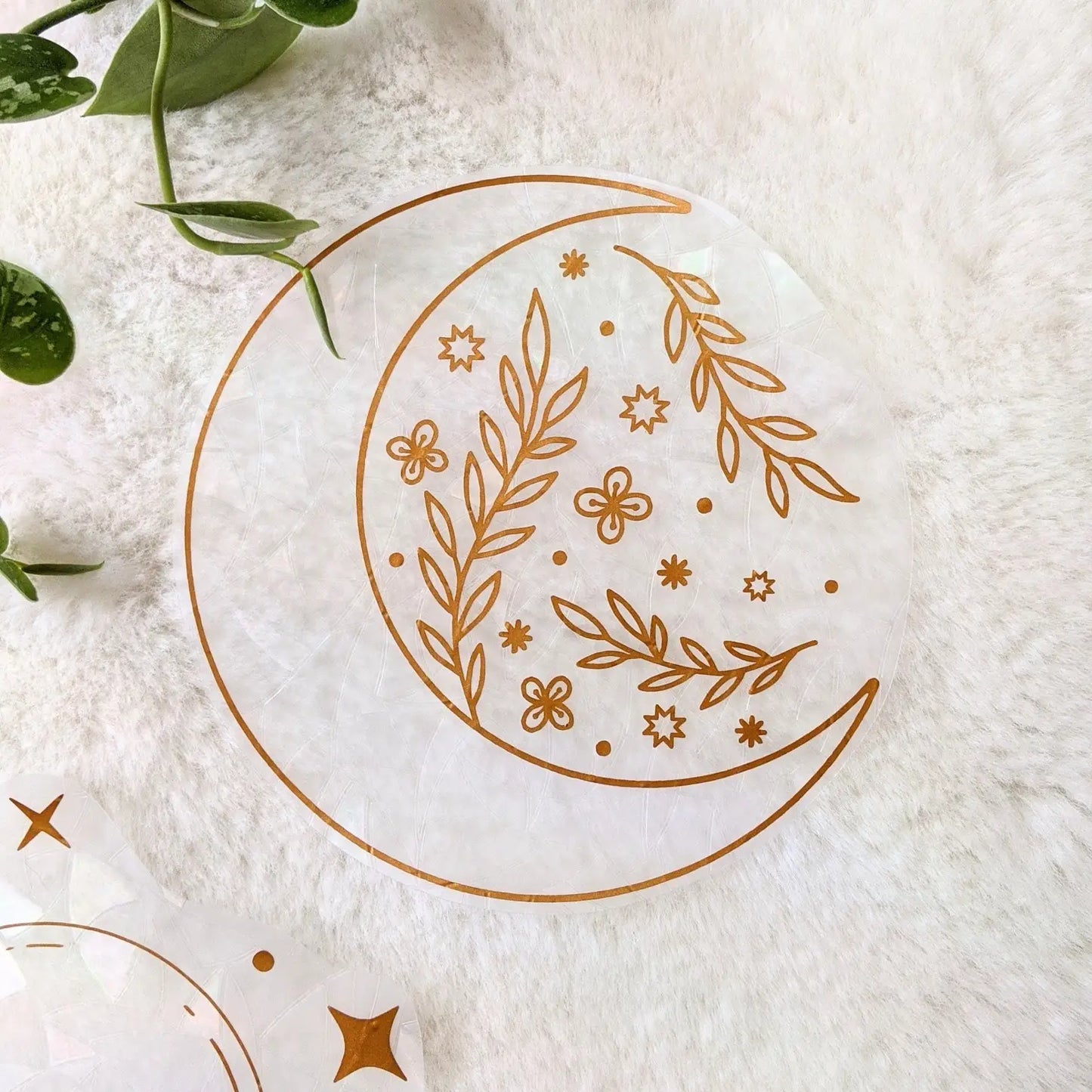 Suncatcher - Window Cling - Floral Moon