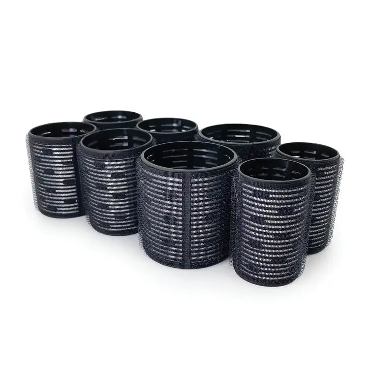 Ceramic Hair Rollers - Black - 8 Piece