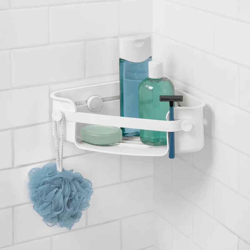 Shower Bin - Flex Corner - White