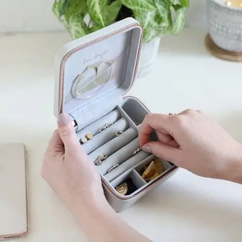 Travel Jewelry Case - Square Grey