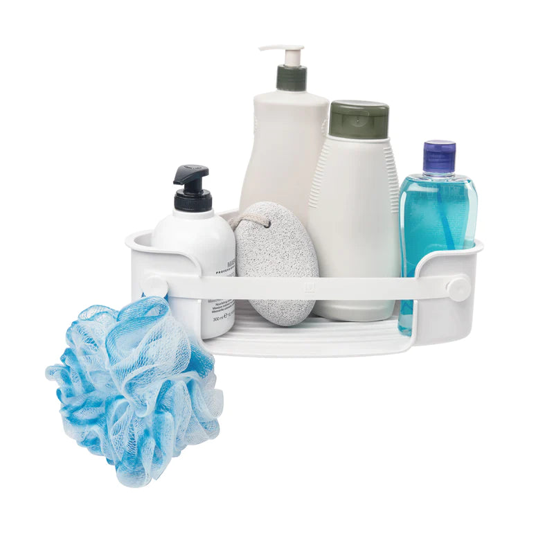 Shower Bin - Flex Corner - White