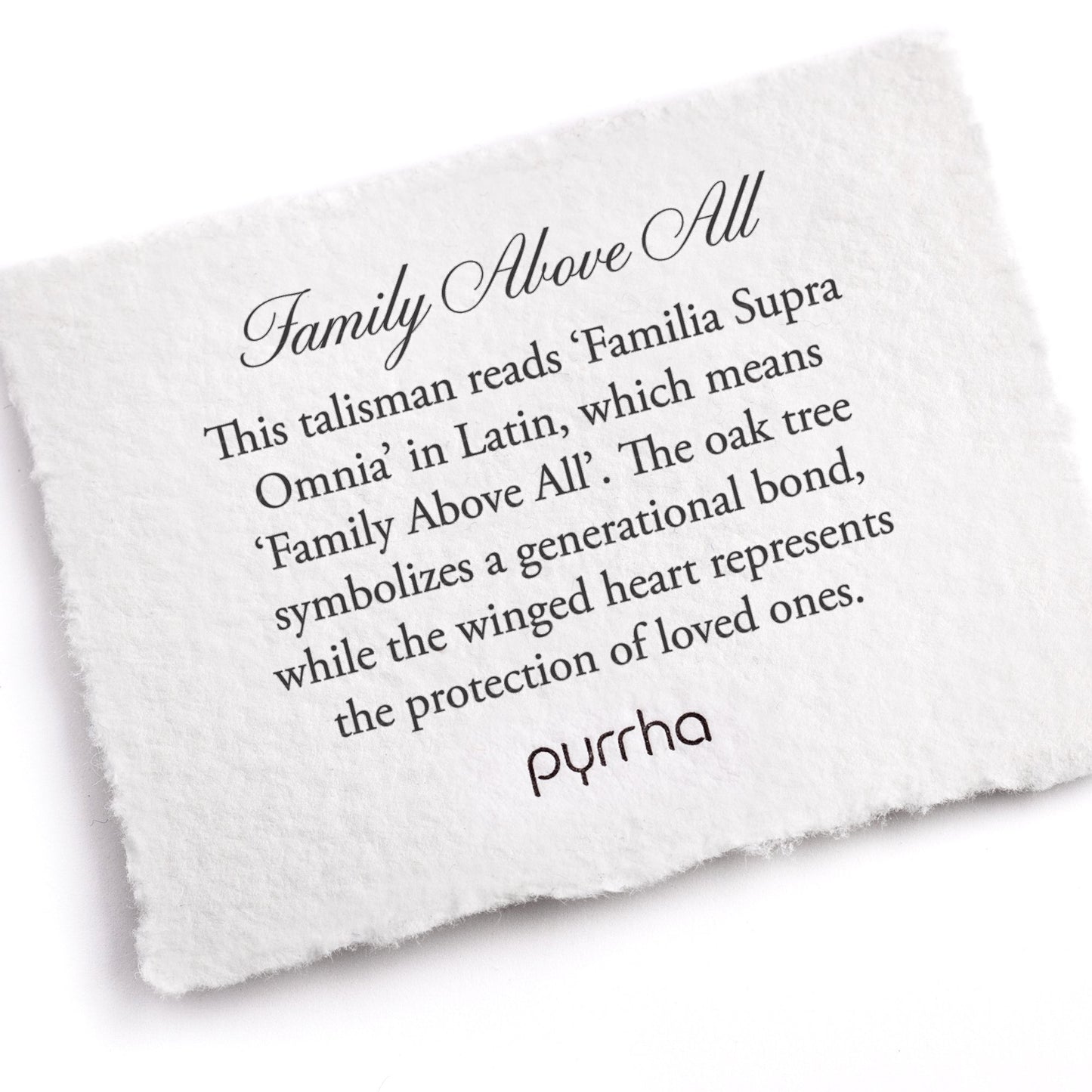 Pyrrha Talisman Necklace - Family Above All - Silver