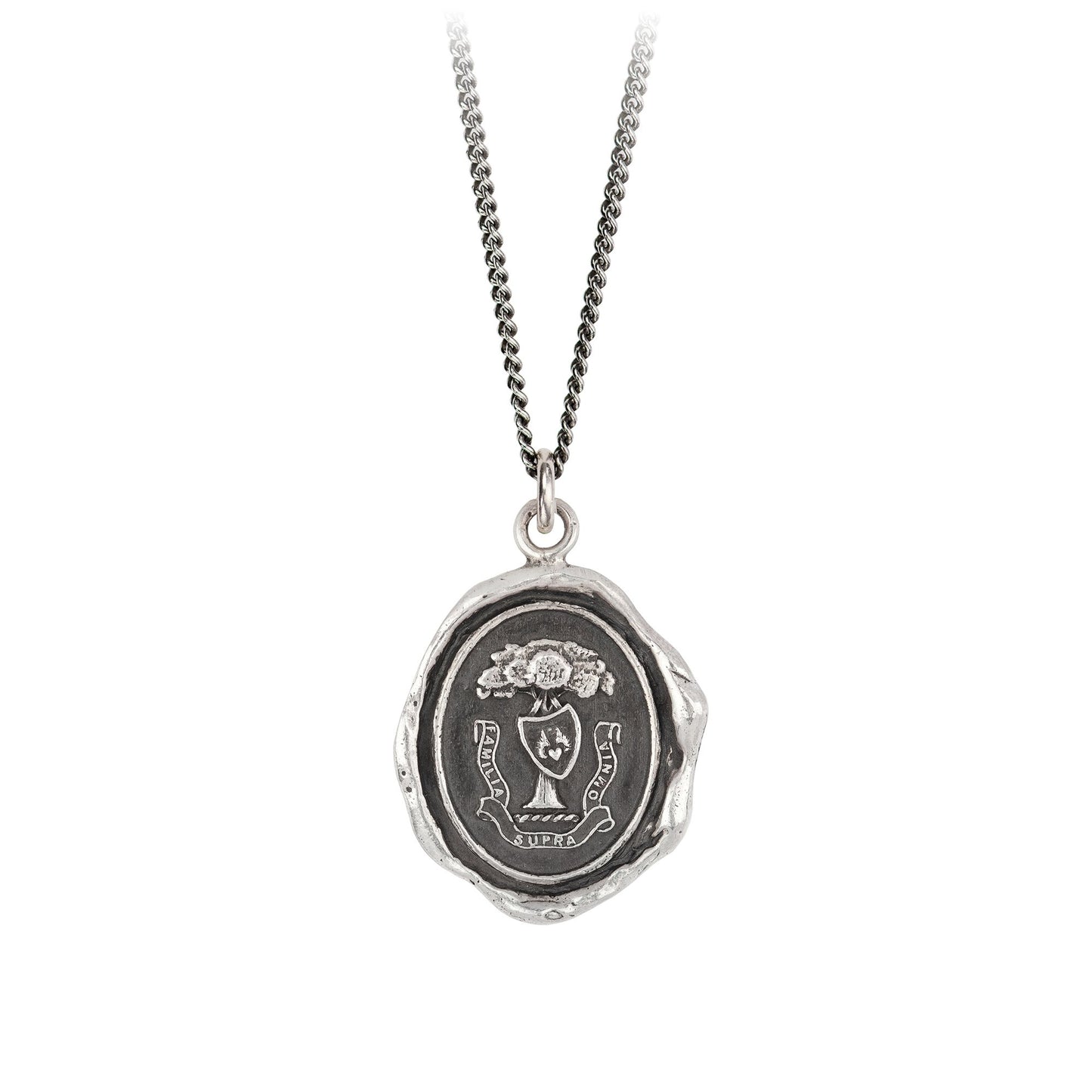 Pyrrha Talisman Necklace - Family Above All - Silver