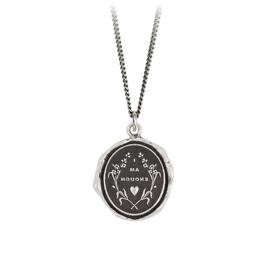 Pyrrha Talisman Necklace - I Am Enough - Silver