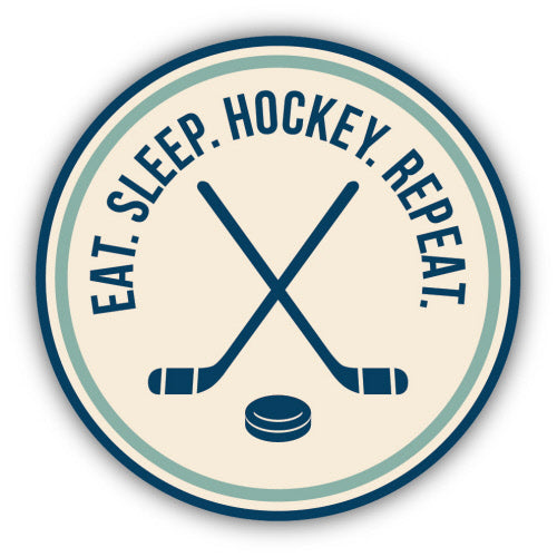 Sticker - Crossed Hockey Sticks Badge