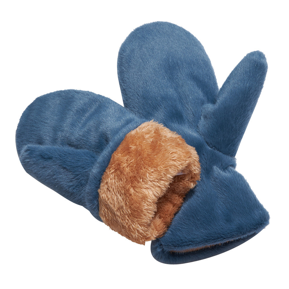 Mittens - Faux Fur Puffer Plush - Blue