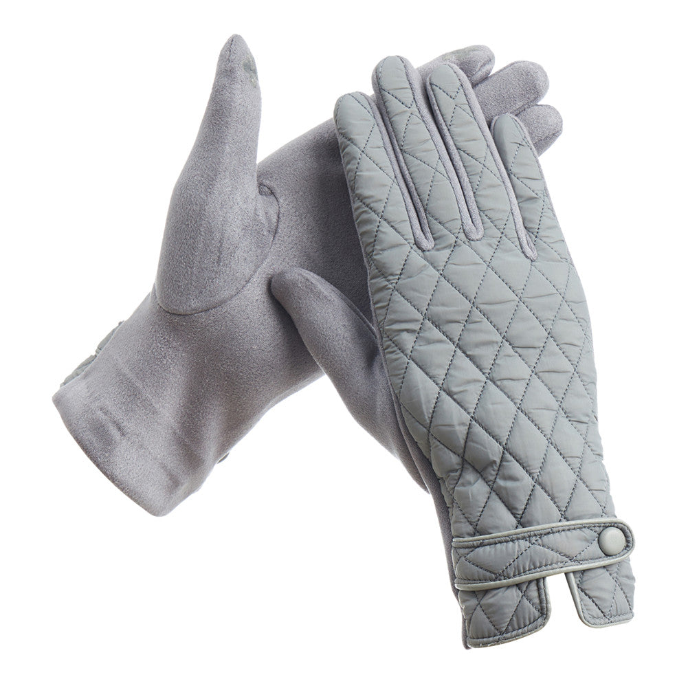 Gloves - Quilted - Grey