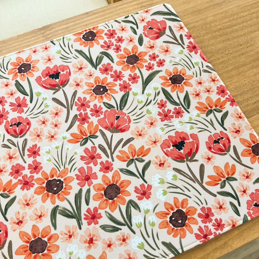 Desk Mat - Sunny Poppies - 24 x 14