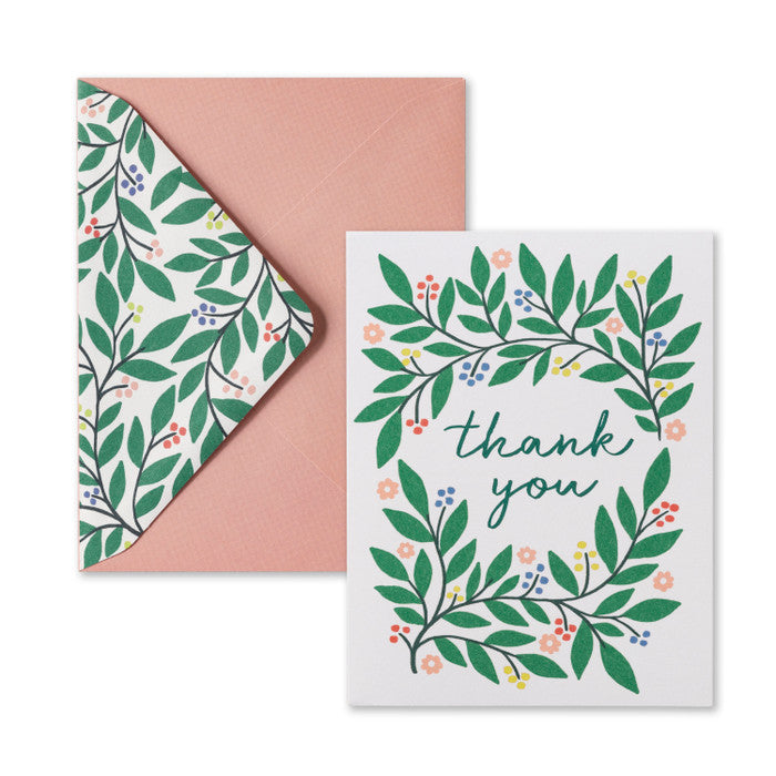 Boxed Cards - Botanical Wreath - Thank You Set of 10