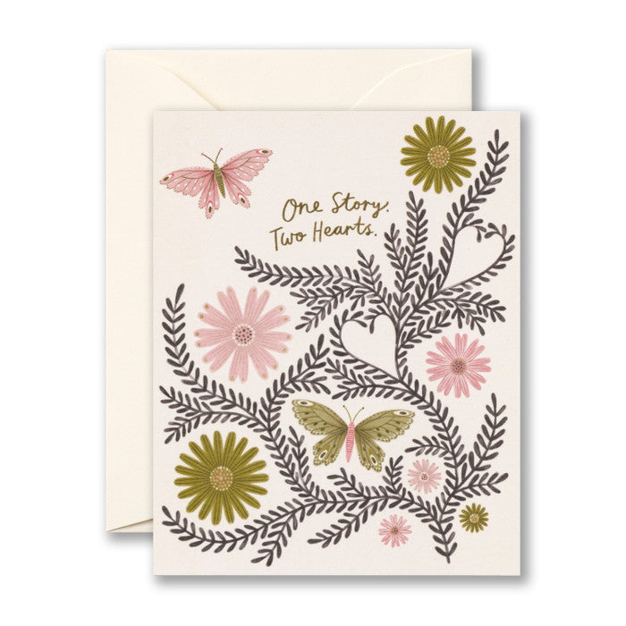 Card - Wedding - One Story. Two Hearts.