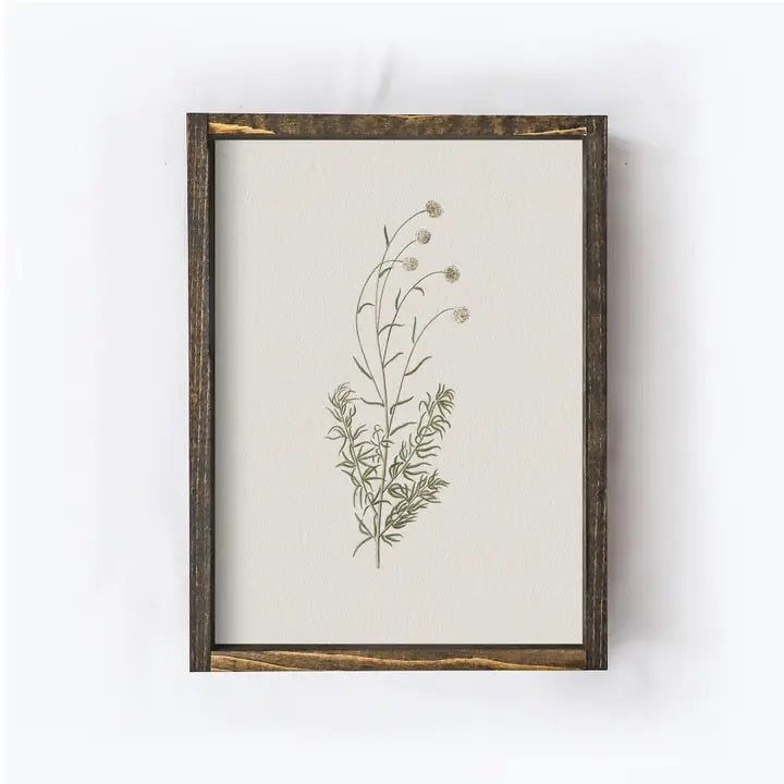 Sign - Botanical Flower - 8.5 X 7"