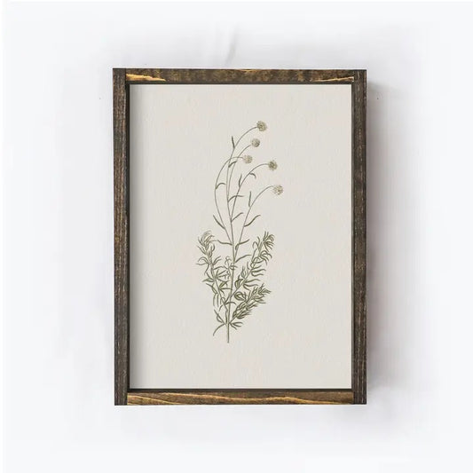 Sign - Botanical Flower - 8.5 X 7"