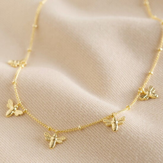 Necklace - Gold - Tiny Bees