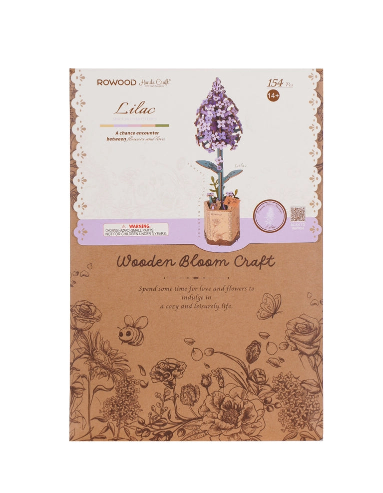 3D Wooden Puzzle - Flower - Purple Lilac