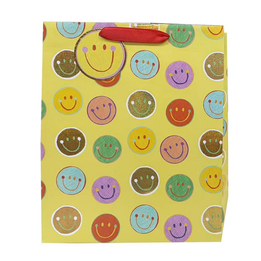 Large Gift Bag - Smiley Faces - 12"