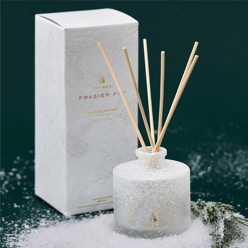 Thymes - Frasier Fir Flocked Reed Diffuser - 4oz