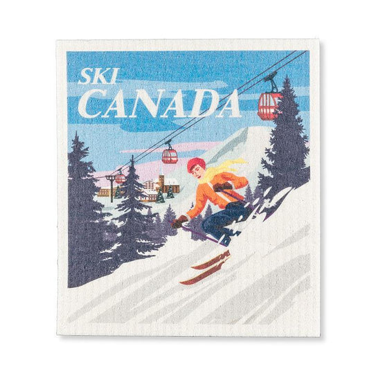 Swedish Dishcloth - Skiing