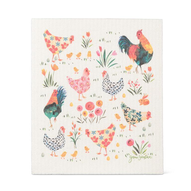 Swedish Dishcloth - Roosters & Hens