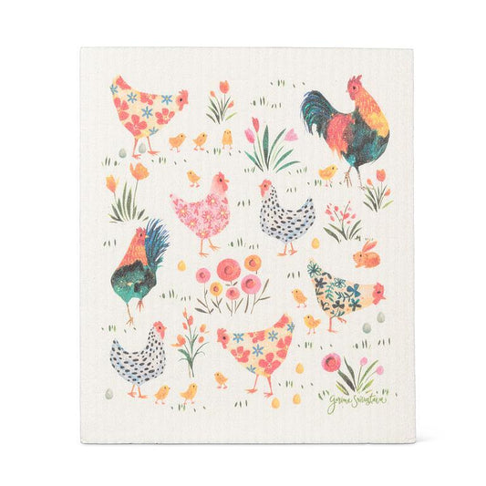 Swedish Dishcloth - Roosters & Hens