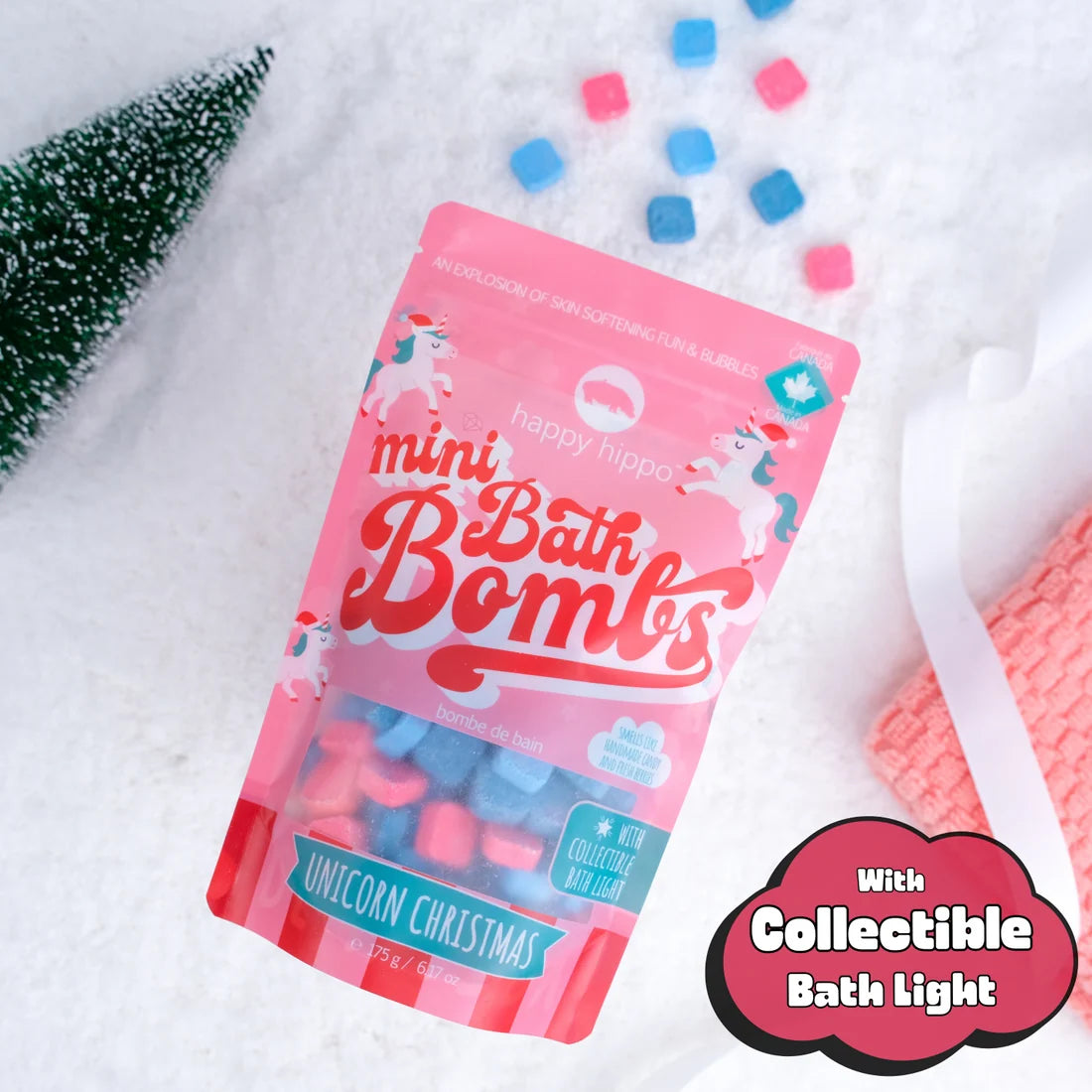 Bubble Bombs W/ Bath Light - Unicorn Christmas - 200g