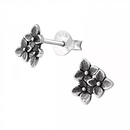 Earrings - Flower Bunch - Silver