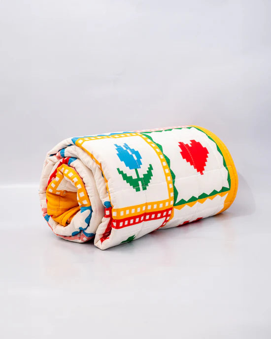Quilted Blanket - Spring Icons
