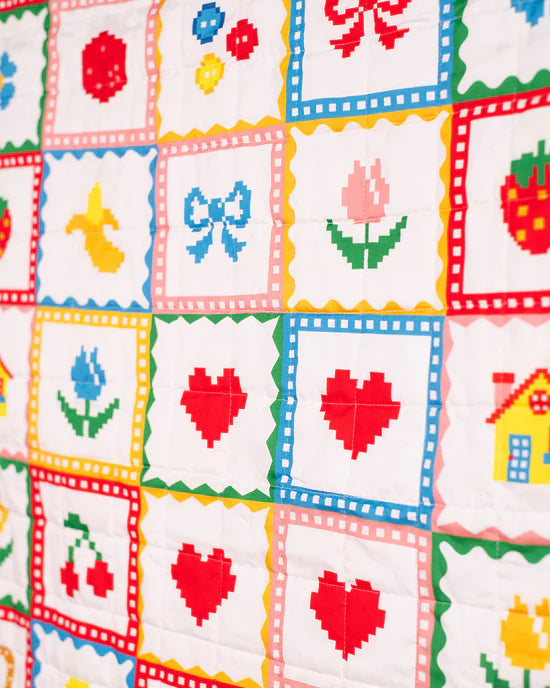 Quilted Blanket - Spring Icons