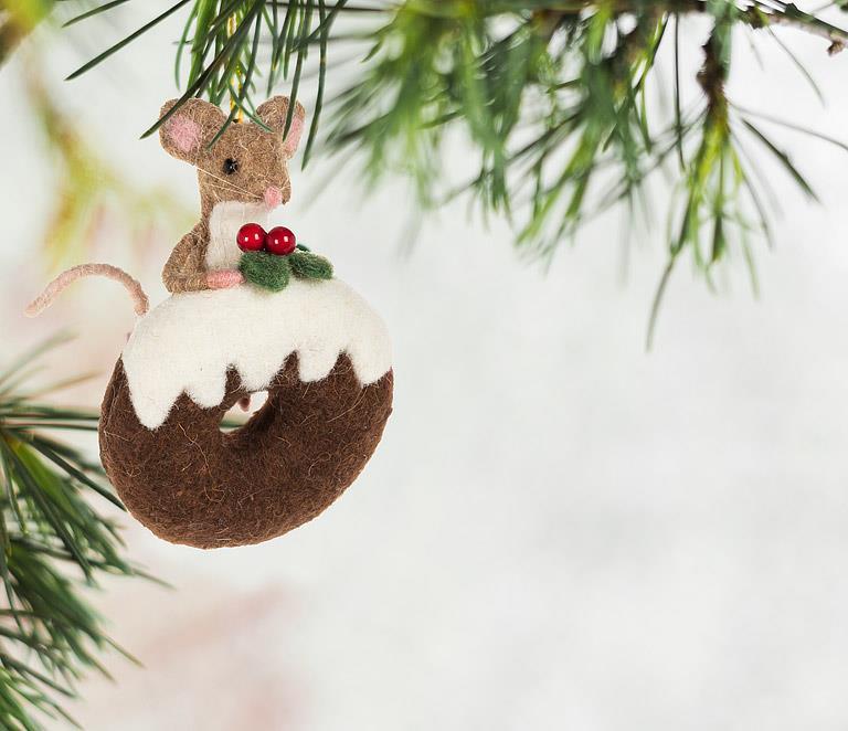 Ornament - Felt - Mouse on Donut