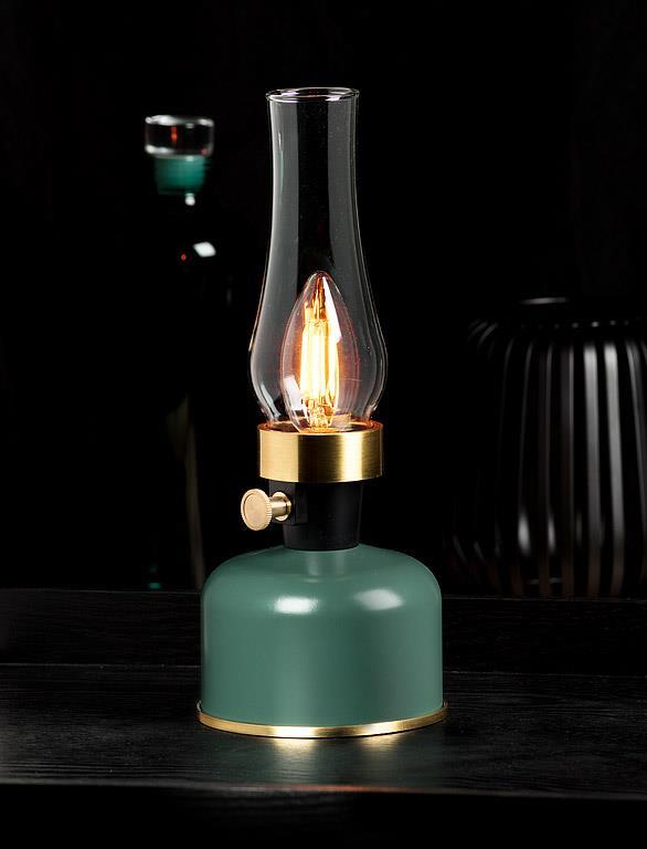 LED Lantern - Dimmable Green - 10.5"