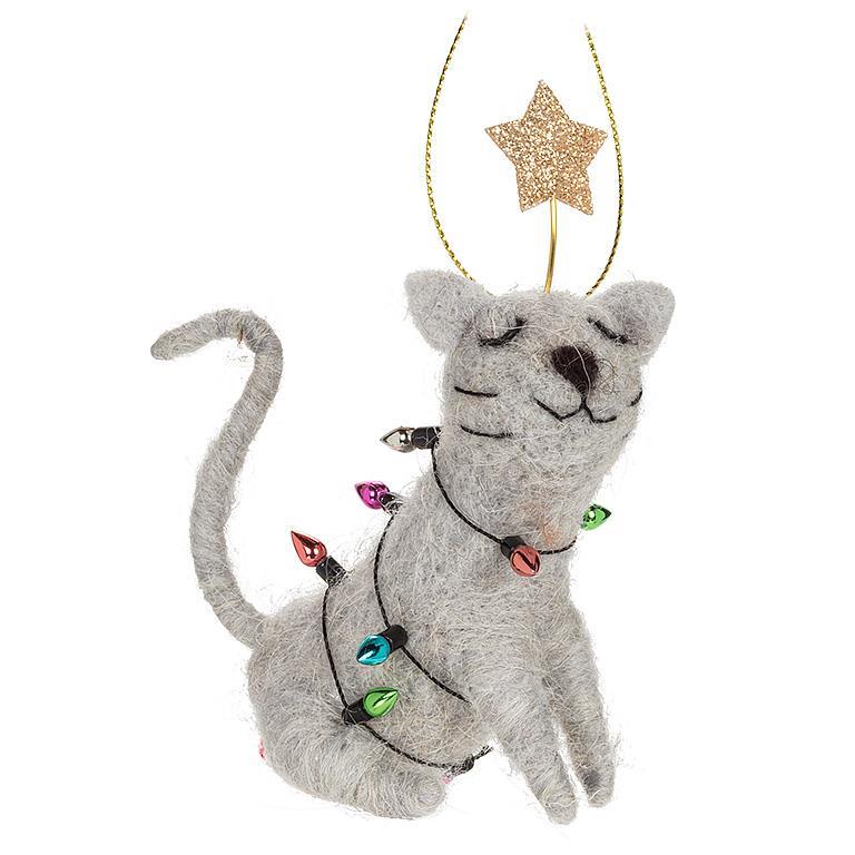 Ornament - Felt - Kitty with Lights