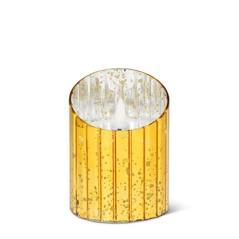 LED Candle - Angled Gold - 4"
