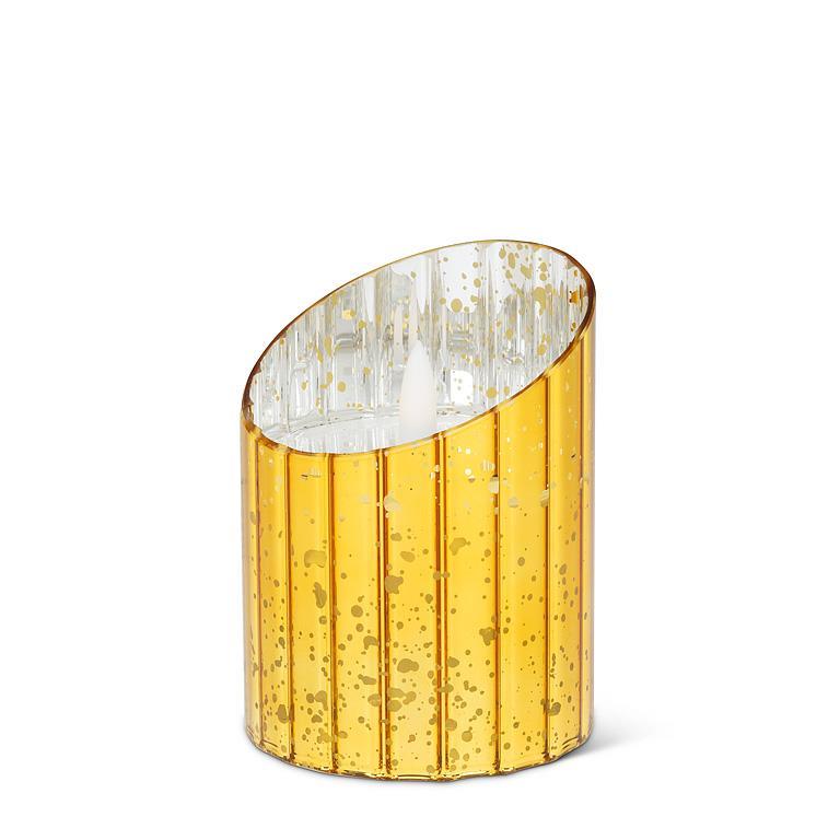 LED Candle - Angled Gold - 4"