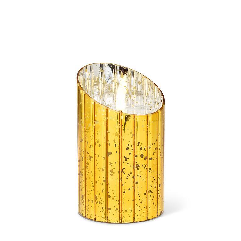 LED Candle - Angled Gold - 5"