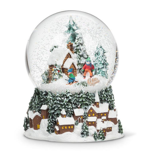 Snow Globe - Cabin & Skiiers