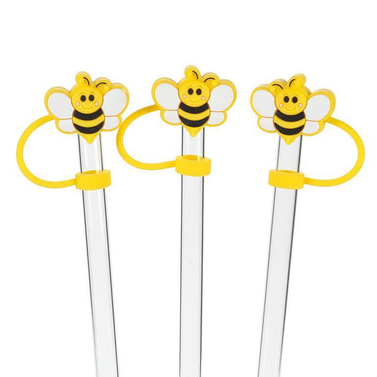 Straw + Cover Set - Bees- Set of 3