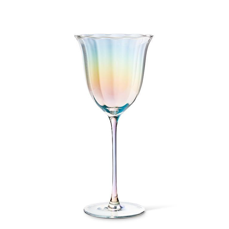 Tulip Wine Glass - Rainbow Lustre - 11oz